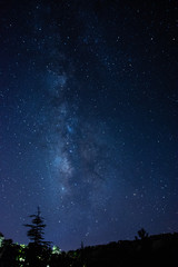 Fototapeta na wymiar Milkyway from the mount Troodos in island in Cyprus
