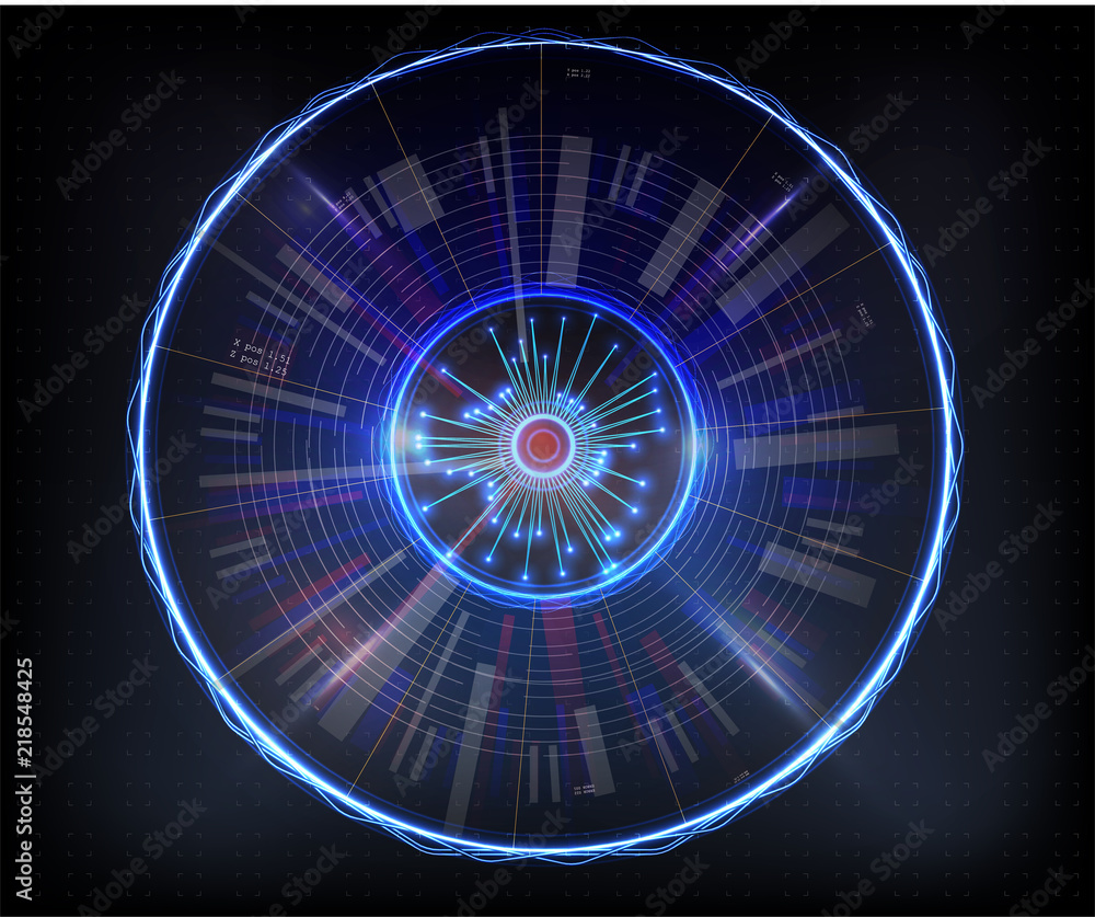 Poster interface of the future, set interface of the tool. hud head-up display. confrontation of the state 