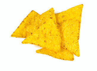 tortilla chips isolated on white