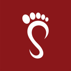 S Letter feet logo icon vector