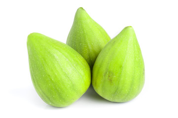 Ripe green fig fruit isolated on white background