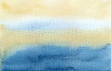 Yellow and blue hand painted background.