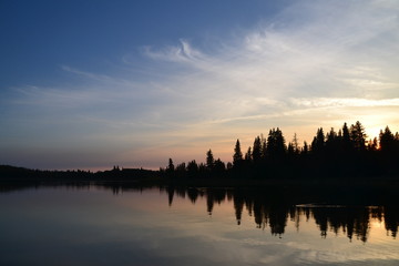 Astotin Lake at Sunset