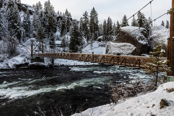 Swinging Bridge at Riverside State Park. Washington, State