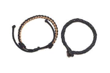 Leather bracelet isolated on white background