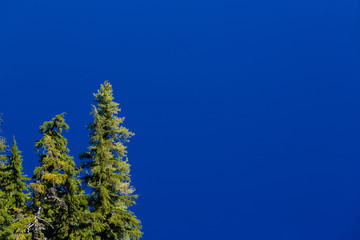 Crater lake in Oregon, the deepest lake in North America