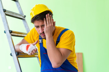 Injured worker at the work site