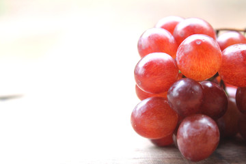 Grapes on a wooden table