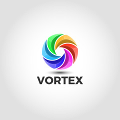 Vortex logo with 3D style