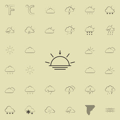 sunset sign icon. Detailed set of Weather icons. Premium quality graphic design sign. One of the collection icons for websites, web design, mobile app