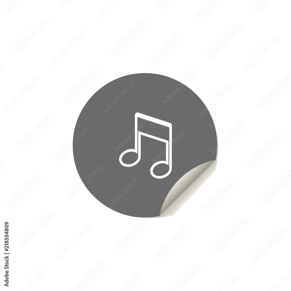 Poster musical note icon. element of web icons for mobile concept and web apps. sticker style musical note 