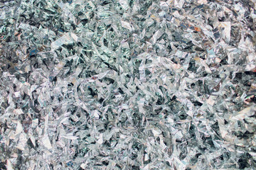 Small pieces crumpled aluminum foils focus on object