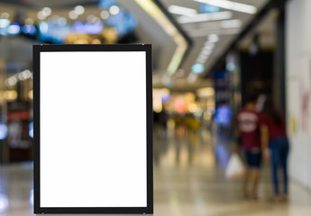 Blank billboard posters in the shopping mall,Empty advertising billboard.