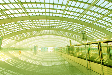 Fototapeta na wymiar scene of T3 airport building in beijing