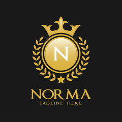 Fototapeta premium Letter N Logo - Classic Luxurious Style Logo Template