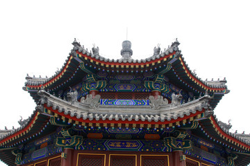 Fototapeta na wymiar Manjusri Pavilion in the Zhengjue Temple in Old summer palace ruins park, Beijing, China