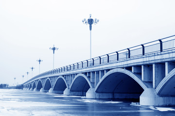 bridge landscape in winter