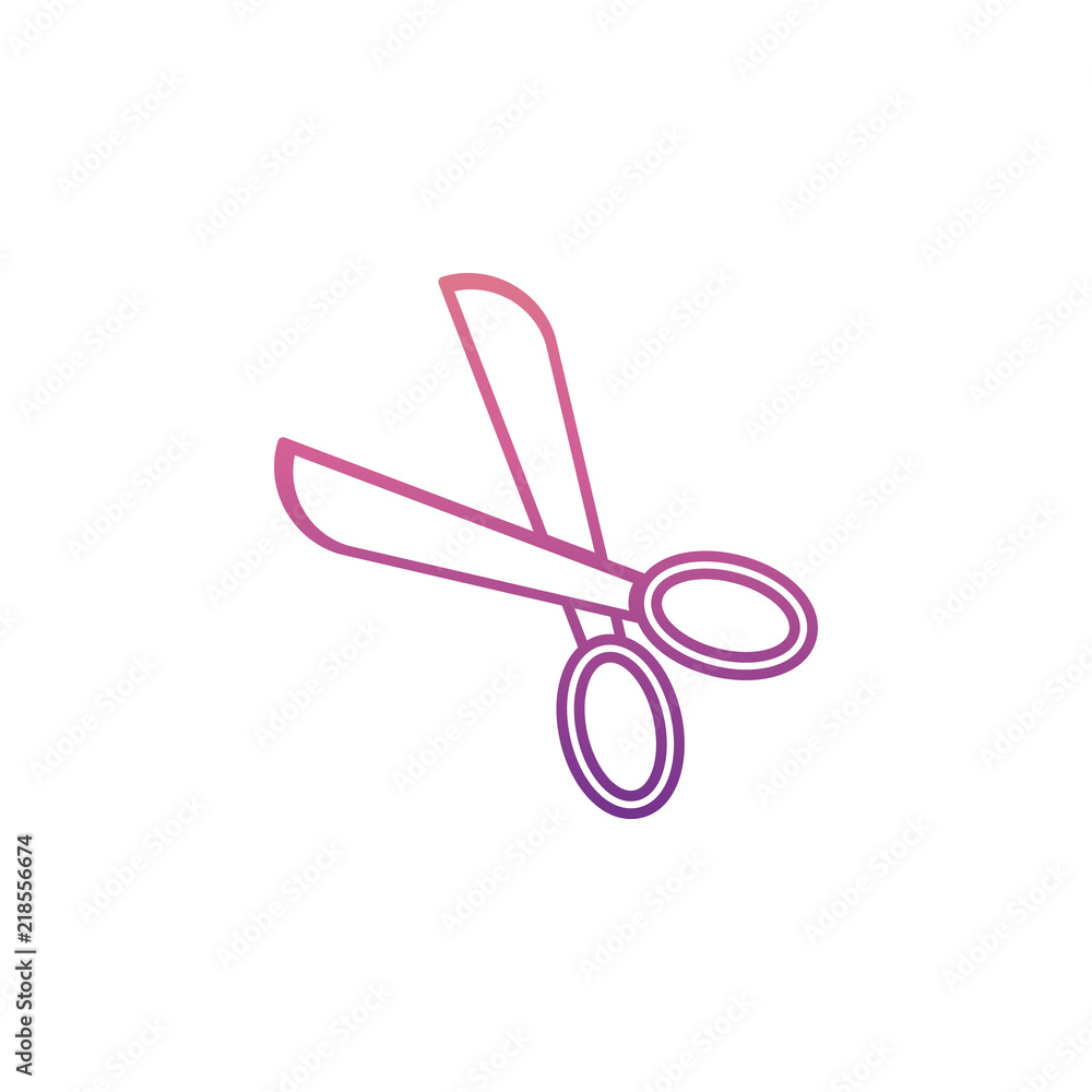 Poster scissors icon in nolan style