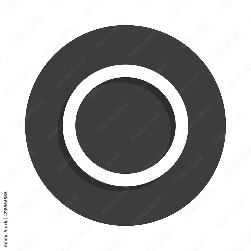 Poster a circle icon in badge style with shadow