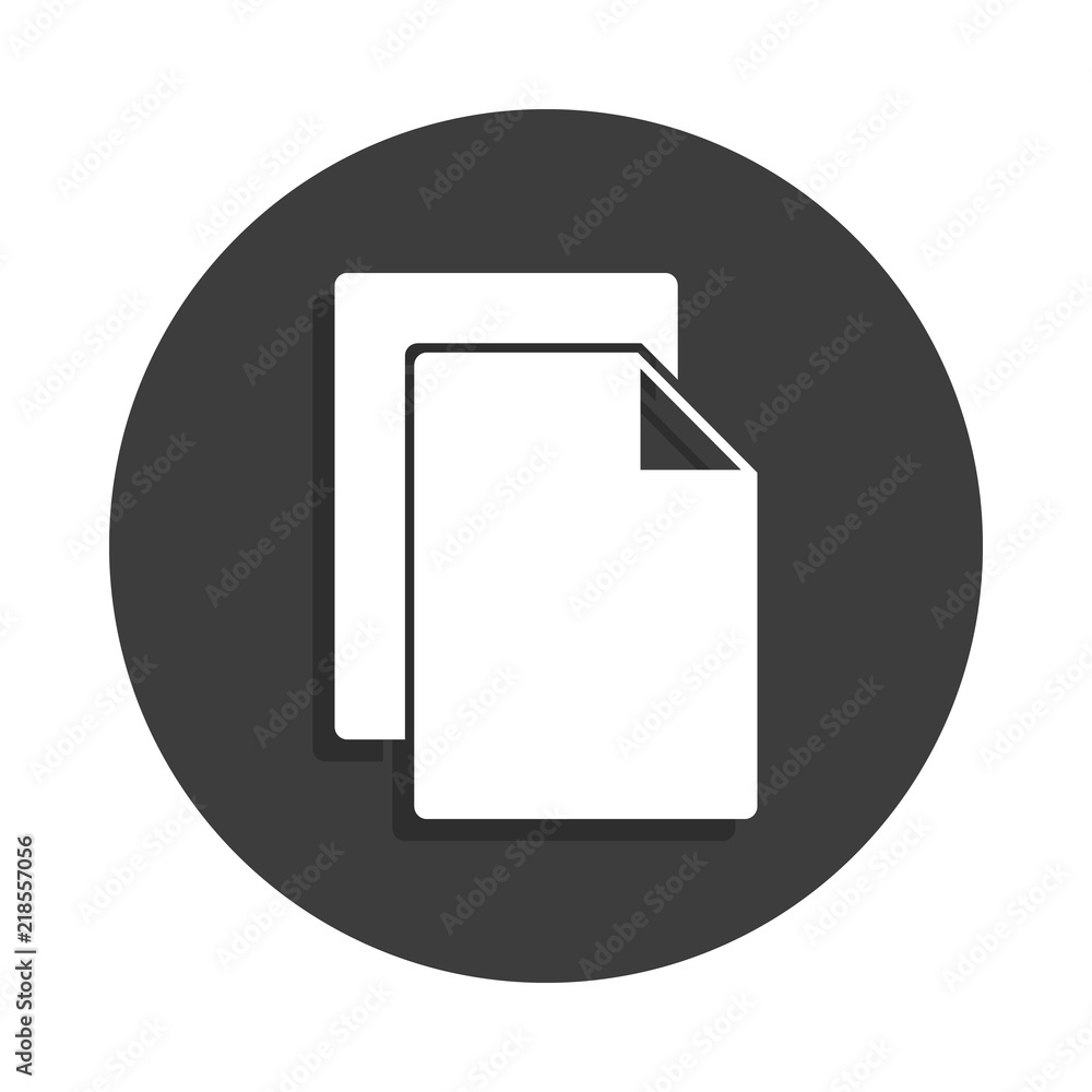Poster sheets icon in badge style with shadow