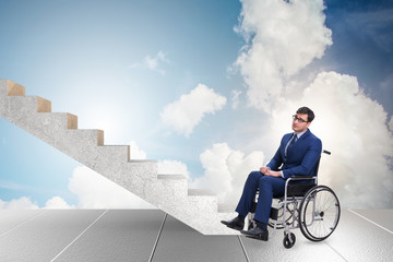 Accessibility concepth with wheelchair for disabled