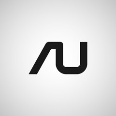 Initial Letter AU Logo Template Design