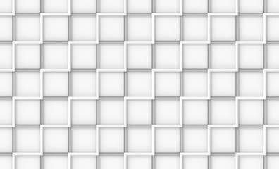 3d rendering. seamless modern white square brick tile blocks wall background.