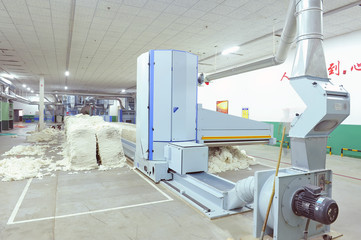 Textile equipment in the workshop