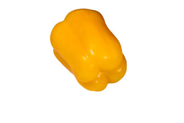 Ripe yellow pepper isolated on a white background