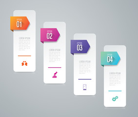 Infographics design vector and business icons with 4 options.