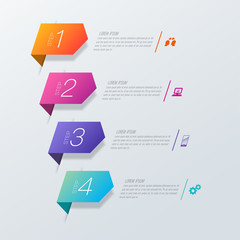 Infographics design vector and business icons with 4 options.