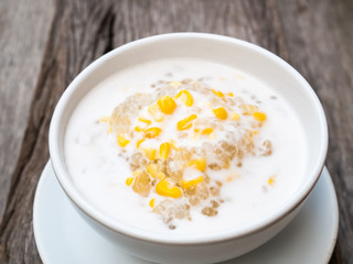 Thai dessert, tapioca pearls in coconut milk