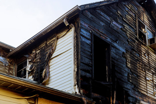 Detail images arson from home that was abandoned after a large housefire.