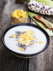 Thai dessert, tapioca pearls in coconut milk