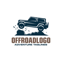 Off-road car logo, safari suv, expedition offroader. © Saiful