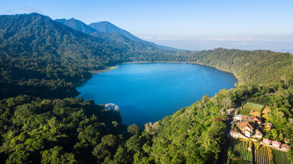 Morning at Twin Lake,Bali island north area,Indonesia