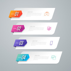 Infographics design vector and business icons with 4 options.