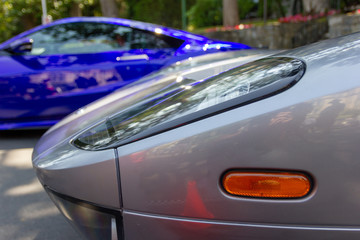 Obraz premium The headlight of a sports car