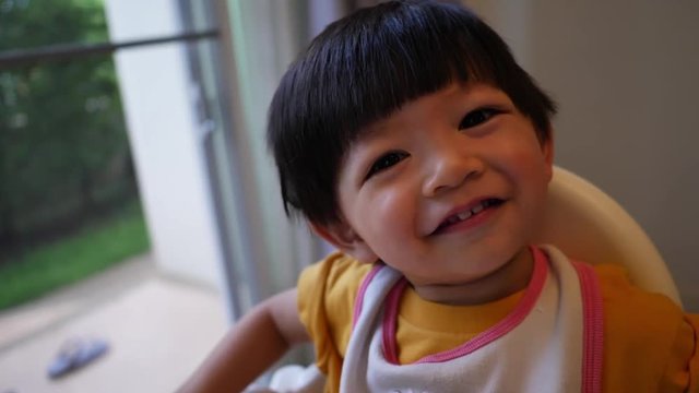 slow motion cute child happy smile