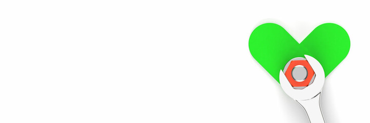 部品を組み合わせて作ったハート型