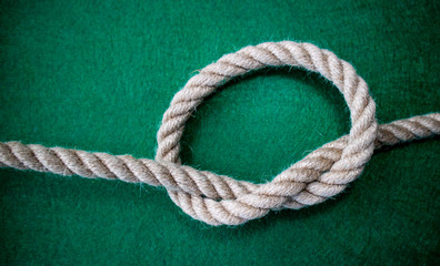 Rope on colorful green background