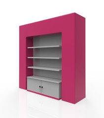 phone accessory display stand, retail display stand with hook for product , display stands isolated on white background. 3d illustration