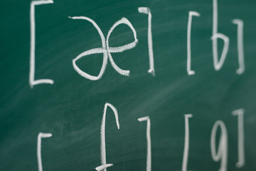 Study english School lesson class blackboard International phonetic alphabet.