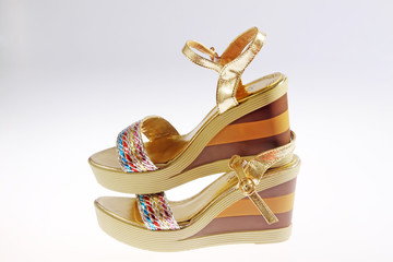 beautiful Women's high-heeled color sandals