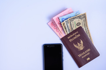 Passports and money and telephone for travel..
