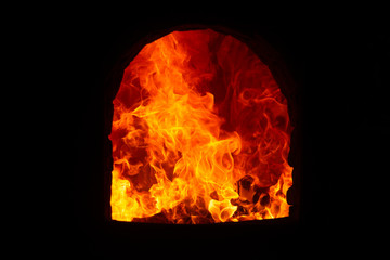 Flame in the incinerator - obrazy, fototapety, plakaty