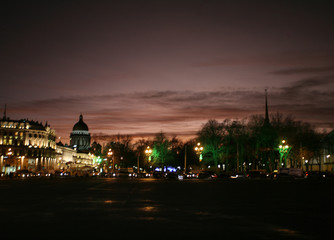 The Christmas Season (02) in St. Petersburg. The view from the Palace Square. 20.12.2007.