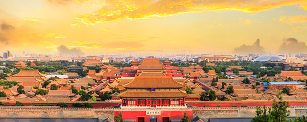 Panorama above on the Forbidden City,Beijing,China