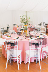 Fototapeta na wymiar wedding table settings with decoration