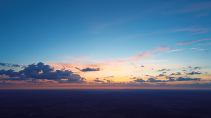 sonnaufgang, wolken, 3 farbig, rot, gelb, blau, natur, luftaufnahme, 